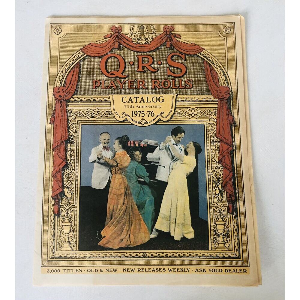 Vintage 1975 QRS Player Piano Music Rolls Catalog 75th Anniversary Songs Titles